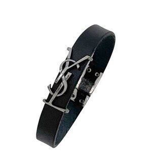 Saint Laurent Bracelet Black Cassandra Leather